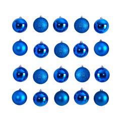 Holiday Christmas 20 Count 3in. Shatterproof Ornament Set