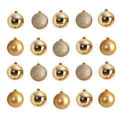 Holiday Christmas 20 Count 3in. Shatterproof Ornament Set