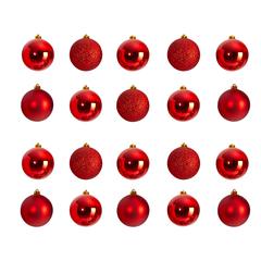 Holiday Christmas 20 Count 3in. Shatterproof Ornament Set