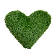 19in. UV Resistant Artificial Heart Shaped Grass Pillow Cushion (Indoor/Outdoor)
