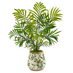 18in. Mini Areca Palm Artificial Plant in Floral Vase