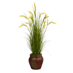 53in. Wheat Grain Artificial Plant in Decorative Planter