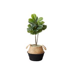 Artificial Fiddle Leaf Fig Tree with Handmade Cotton & Jute Woven Basket DIY Kit
