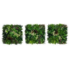 20in. x 20in. UV Resistant Corfu Island Artificial Living Wall Panels - Set of 3
