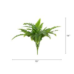 19in. UV Resistant Artificial Boston Fern (Indoor/Outdoor) - Set of 2