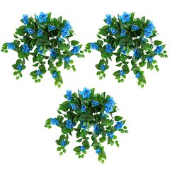 24in. UV Resistant Artificial Azalea Hanging Plant (Indoor/Outdoor) - Set of 3