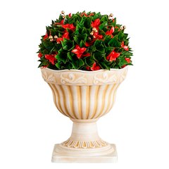 22in. Artificial Red Tip Photinia Christmas Ball in Classic Decorative Planter