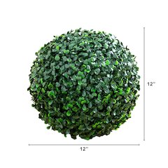12in. UV Resistant Artificial Boxwood Ball (Indoor/Outdoor) - Set of 2
