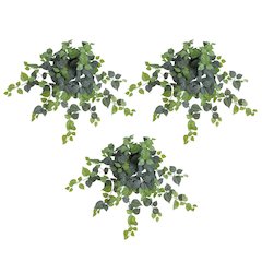 24in. UV Resistant Artificial Fittonia Hanging Plant (Indoor/Outdoor) - Set of 3