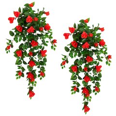 41in. UV Resistant Artificial Hibiscus Hanging Plant (Indoor/Outdoor) - Set of 2