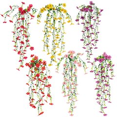 30in. UV Resistant Artificial Daisy Hanging Plant (Indoor/Outdoor) - Set of 6