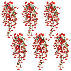 30in. UV Resistant Morning Glory Hanging Plant (Indoor/Outdoor) - Set of 6