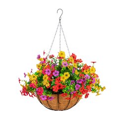 24in. UV Resistant Artificial Daisy Hanging Basket DIY Kit (Indoor/Outdoor)