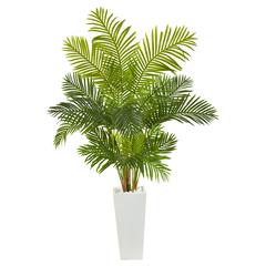 68in. Hawaii Palm Artificial Tree in Tall White Planter