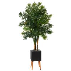 70in. Areca Palm Artificial Tree in Black Planter with Stand