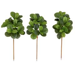 3.5ft. Artificial Fiddle Leaf Fig Tree (No Pot), (Set of 3)