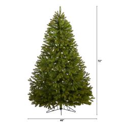 6ft. Cambridge Spruce Flat Back Artificial Christmas Tree with 350 Warm White (Multifunction) LED Lights and 642 Bendable Branches