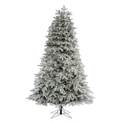 7ft. Flocked Colorado Mountain Fir Christmas Tree with 700 Warm LED Lights