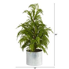 20in. Cedar Pine Natural Look Artificial Tree in Decorative Planter