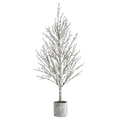 4ft. Snowed Twig Artificial Tree in Decorative Planter