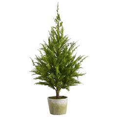 3.5ft. Cedar Pine Natural Look Artificial Tree in Decorative Planter