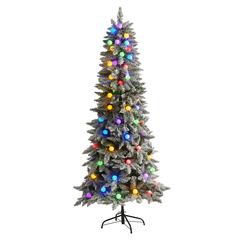 6.5ft. Flocked British Columbia Mountain Fir Artificial Christmas Tree