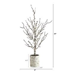24in. Snowed Twig Artificial Tree in Decorative Planter