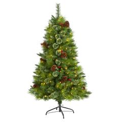 5ft. Montana Mixed Pine Artificial Christmas Tree with Pine Cones, Berries and 250 Clear LED Lights