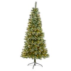 7ft. Wisconsin Slim Snow Tip Pine Artificial Christmas Tree with 400 Clear LED Lights