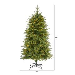 5ft. Vancouver Fir Natural Look Artificial Christmas Tree with 350 Clear LED Lights and 1054 Bendable Branches