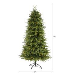 6ft. Vancouver Fir Natural Look Artificial Christmas Tree with 350 Clear LED Lights and 1870 Bendable Branches