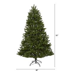 6ft. New Haven Spruce Natural Look Artificial Christmas Tree with 350 LED Lights