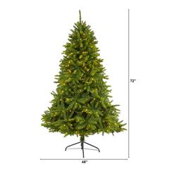 6ft. Sierra Spruce Natural Look Artificial Christmas Tree with 300 Clear LED Lights and 1357 Bendable Branches