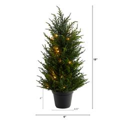 18in. Cedar Artificial Tree with LED Lights UV Resistant (Indoor/Outdoor)