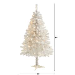 5ft. White Artificial Christmas Tree with 350 Bendable Branches and 150 Clear LED Lights