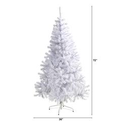 6ft. White Artificial Christmas Tree with 680 Bendable Branches and 250 Clear LED Lights