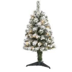 Flocked West Virginia Fir Artificial Christmas Tree with 50 Clear LED Lights