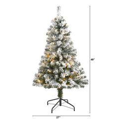 4ft. Flocked West Virginia Fir Artificial Christmas Tree with 100 Clear LED Lights