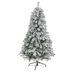 5ft. Flocked Rock Springs Spruce Artificial Christmas Tree
