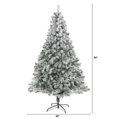 7ft. Flocked Rock Springs Spruce Artificial Christmas Tree with 800 Bendable Branches