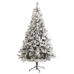 7ft. Flocked White River Mountain Pine Artificial Christmas Tree