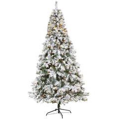 8ft. Flocked White River Mountain Pine Artificial Christmas Tree