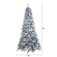 8ft. Flocked Vermont Mixed Pine Artificial Christmas Tree with 600 LED Lights