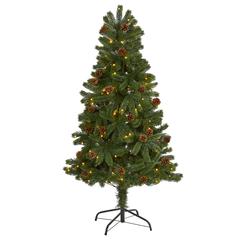 Rocky Mountain Spruce Artificial Christmas Tree with Pinecones