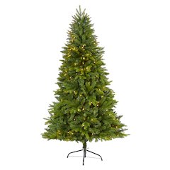 6ft. Sun Valley Fir Artificial Christmas Tree with 300 Clear LED Lights