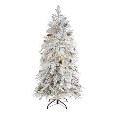 5ft. Flocked Montana Down Swept Spruce Artificial Christmas Tree