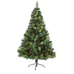 6ft. Assorted Green Scotch Pine Artificial Christmas Tree with 250 LED Lights