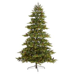 7.5ft. Yukon Mountain Fir Artificial Christmas Tree with 600 Clear Lights