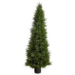 5.5ft. Cypress Cone Topiary Artificial Tree UV Resistant (Indoor/Outdoor)