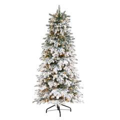 6ft. Flocked North Carolina Fir Artificial Christmas Tree